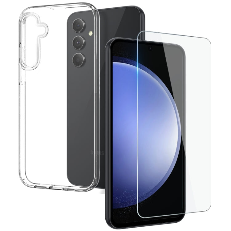 For Galaxy S23 FE 5G NORTHJO Transparent TPU Phone Case with Tempered Glass Film(Transparent)