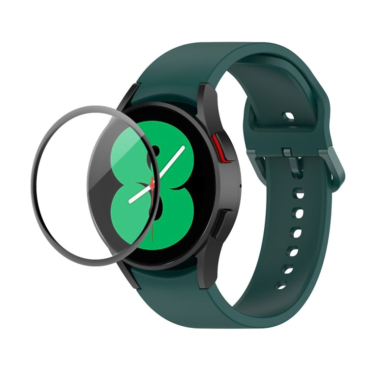 JUNSUNMAY Silicone Adjustable Strap + Full Coverage PMMA Screen Protector Kit, For Samsung Galaxy Watch4 40mm