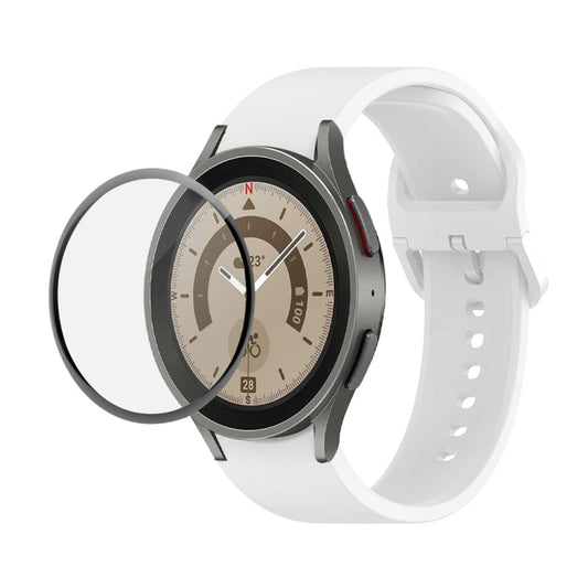 JUNSUNMAY Silicone Adjustable Strap + Full Coverage PMMA Screen Protector Kit, For Samsung Galaxy Watch5 Pro 45mm