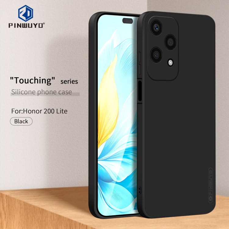 For Honor 200 Lite Global PINWUYO Sense Series Liquid Silicone TPU Phone Case(Black)