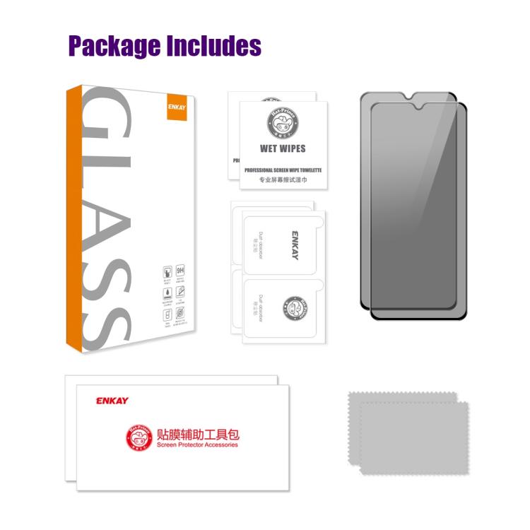 For Galaxy A26 5G 2pcs ENKAY Hat-Prince 28 Degree Anti-peeping Privacy Tempered Glass Film