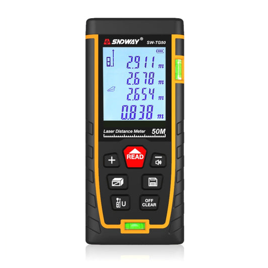 SNDWAY Double Horizontal bubble Rangefinder Laser Distance Meter Range Hand Tool Device SW-TG50