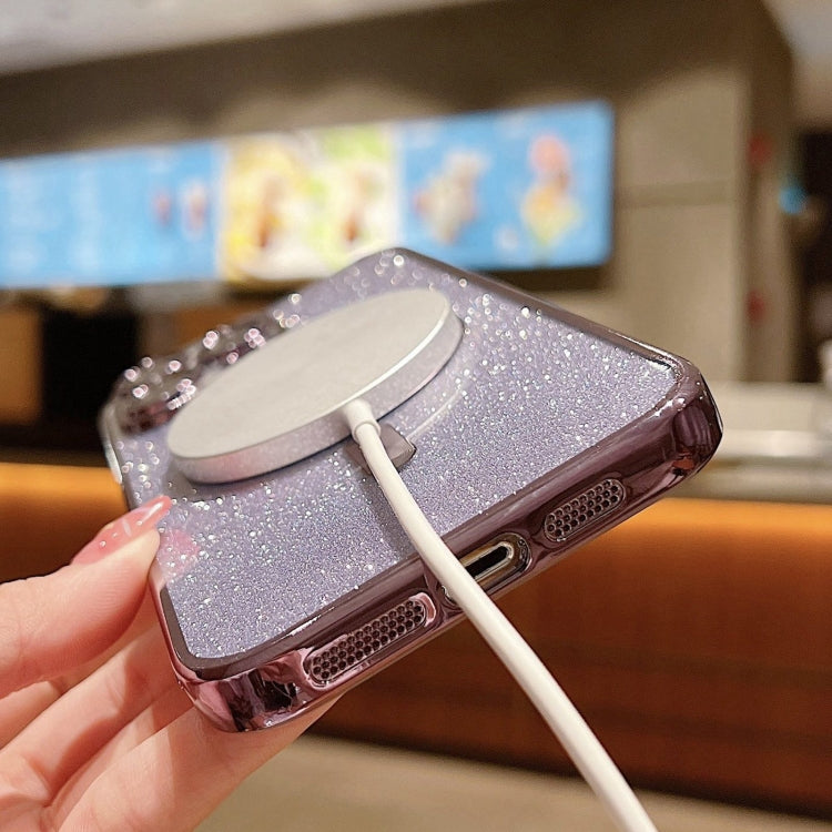 Glitter Electroplating MagSafe TPU Phone Case, For iPhone 16 Pro, For iPhone 16 Plus, For iPhone 16