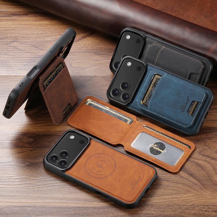Suteni H16 Litchi Texture Leather Detachable Wallet Back Phone Case, For iPhone 13 Pro, For iPhone 13, For iPhone 12, For iPhone 12 Pro Max, For iPhone 12 Pro