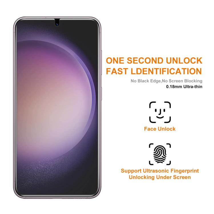 2pcs ENKAY 0.18mm High Aluminum-silicon Tempered Glass Film, Support Ultrasonic Fingerprint Unclock, For Galaxy S26 FE 5G, For Galaxy S26+ 5G, For Galaxy S26 Ultra 5G, For Galaxy S26 5G, For Galaxy S24 Ultra 5G, For Galaxy S24+ 5G, For Galaxy S24 5G