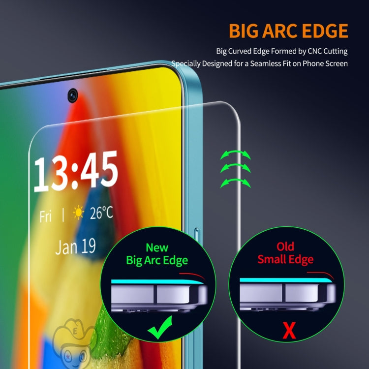 For Huawei nova 13 2pcs ENKAY 9H Big Arc Edge High Aluminum-silicon Tempered Glass Film