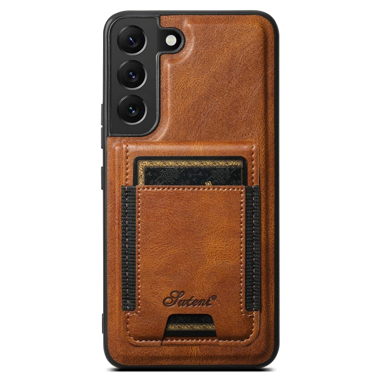 For Samsung Galaxy S24+ 5G Suteni H17 Oil Eax Leather MagSafe Detachable Wallet Phone Case(Brown)