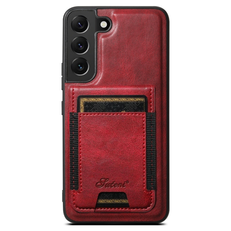 For Samsung Galaxy S24+ 5G Suteni H17 Oil Eax Leather MagSafe Detachable Wallet Phone Case(Red)