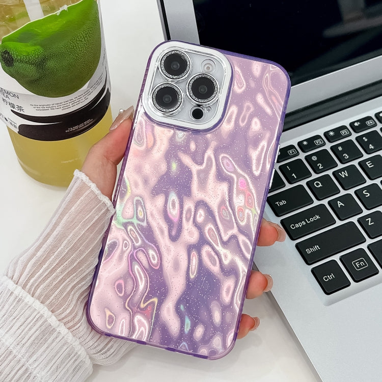 Plating Glitter Texture TPU Phone Case with Lens Film, For iPhone 16 Pro