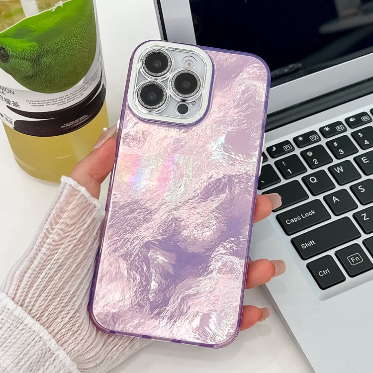 Plating Glitter Texture TPU Phone Case with Lens Film, For iPhone 16 Pro