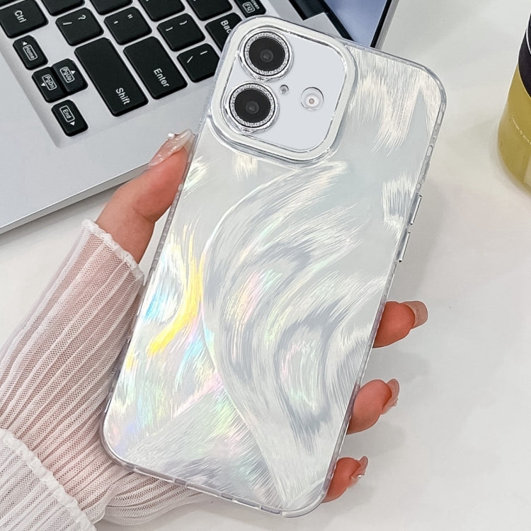 Plating Glitter Texture TPU Phone Case with Lens Film, For iPhone 16 Plus