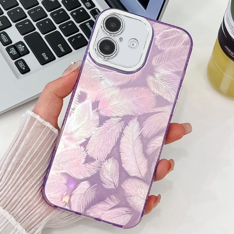Plating Glitter Texture TPU Phone Case with Lens Film, For iPhone 16