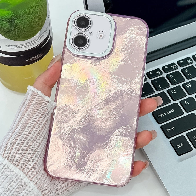 Plating Glitter Texture TPU Phone Case with Lens Film, For iPhone 16