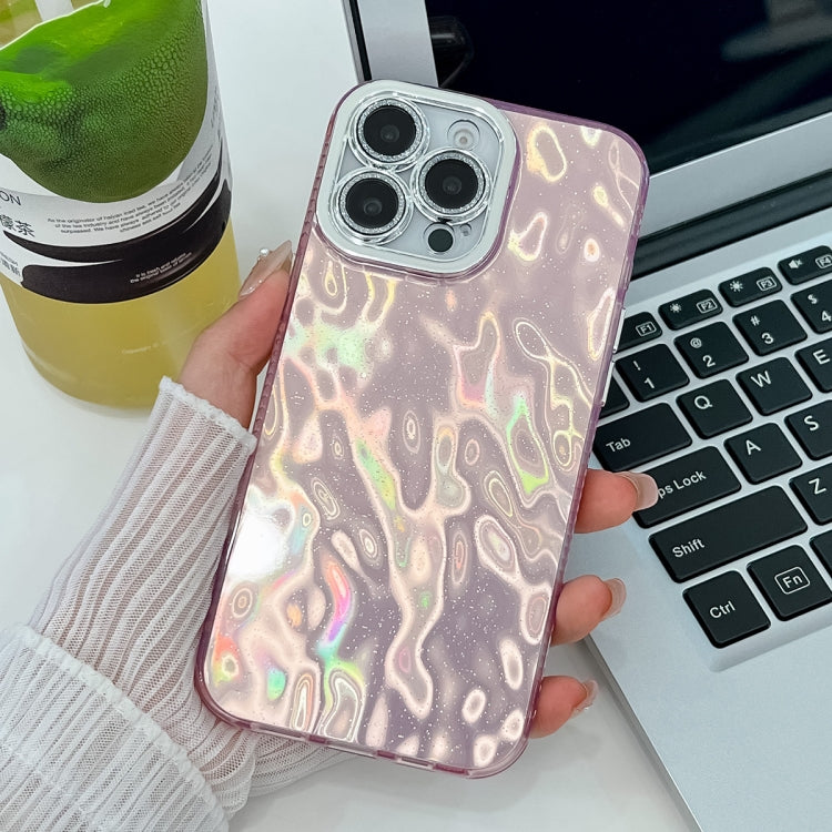 Plating Glitter Texture TPU Phone Case with Lens Film, For iPhone 15 Pro