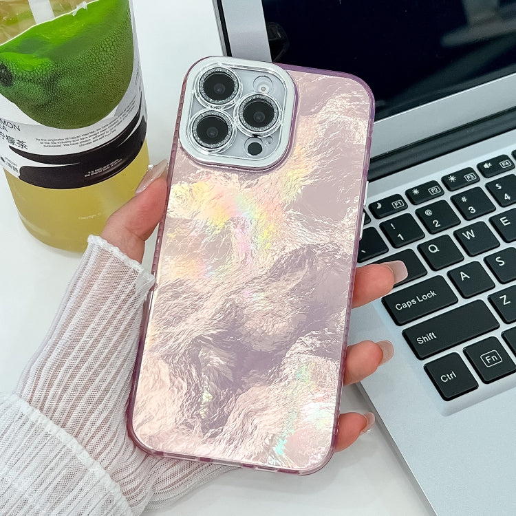 Plating Glitter Texture TPU Phone Case with Lens Film, For iPhone 15 Pro