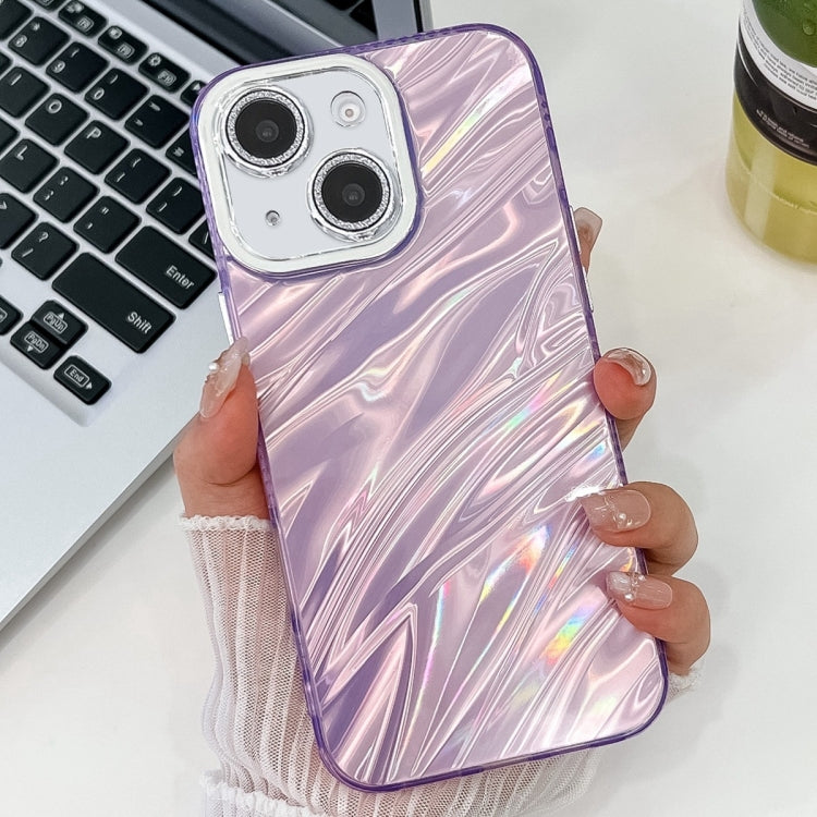 Plating Glitter Texture TPU Phone Case with Lens Film, For iPhone 15