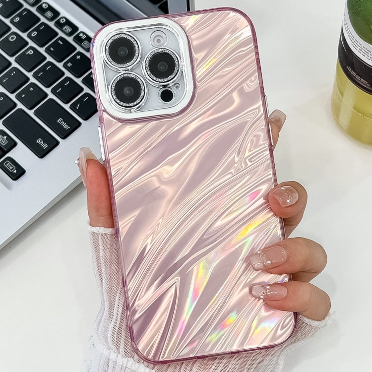 Plating Glitter Texture TPU Phone Case with Lens Film, For iPhone 15 Pro Max