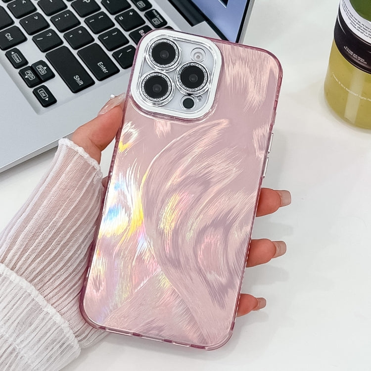 Plating Glitter Texture TPU Phone Case with Lens Film, For iPhone 14 Pro