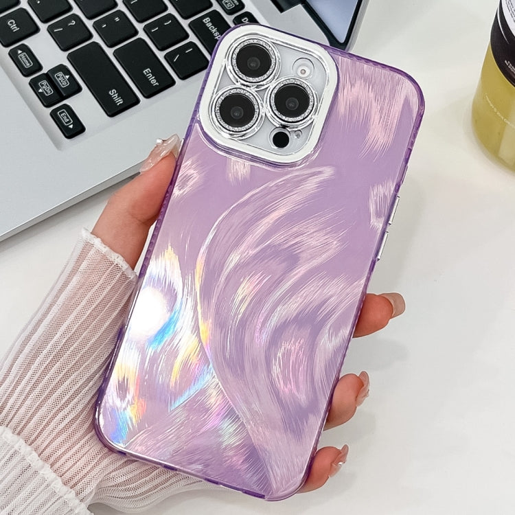 Plating Glitter Texture TPU Phone Case with Lens Film, For iPhone 14 Pro
