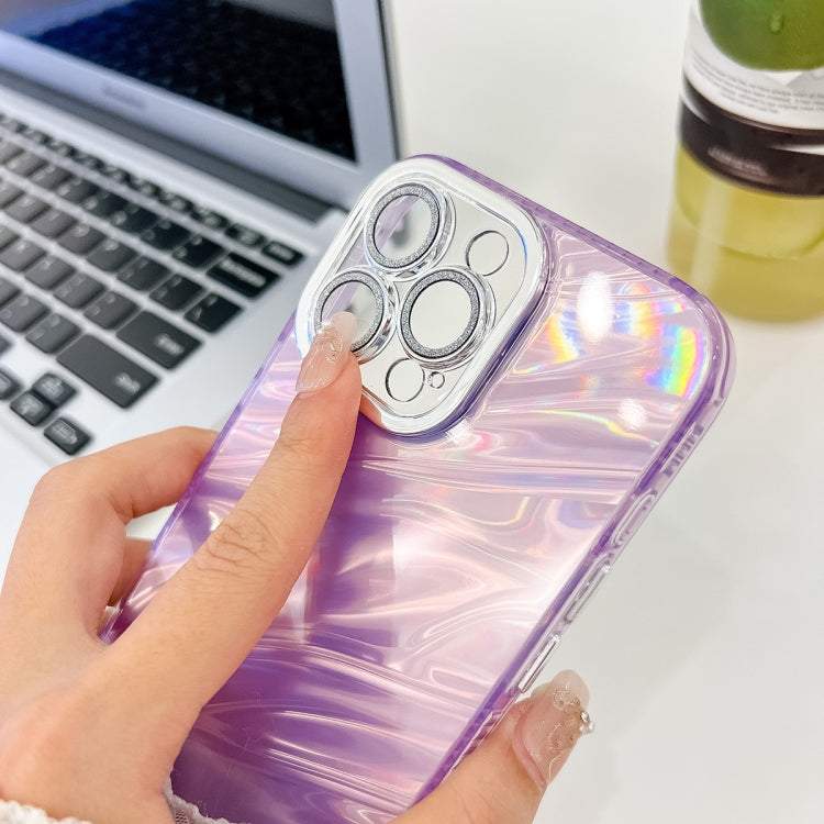 Plating Glitter Texture TPU Phone Case with Lens Film, For iPhone 16 Plus