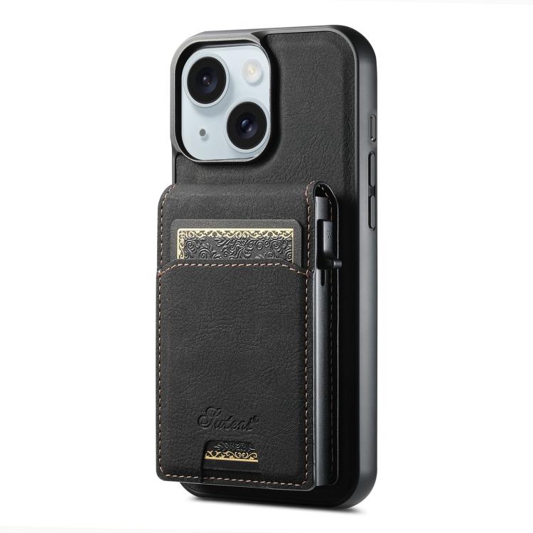 Suteni H19 Litchi Grain 2-in-1 MagSafe Removable Card Box Back Phone Case, For iPhone 15, For iPhone 14 Plus, For iPhone 14, For iPhone 14 Pro, For iPhone 14 Pro Max, For iPhone 13 Pro Max, For iPhone 13 Pro, For iPhone 13, For iPhone 12               ...