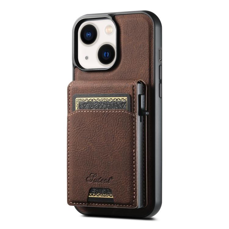 Suteni H19 Litchi Grain 2-in-1 MagSafe Removable Card Box Back Phone Case, For iPhone 15, For iPhone 14 Plus, For iPhone 14, For iPhone 14 Pro, For iPhone 14 Pro Max, For iPhone 13 Pro Max, For iPhone 13 Pro, For iPhone 13, For iPhone 12               ...