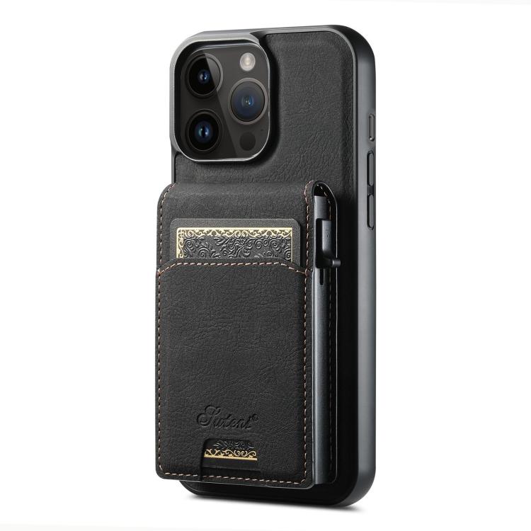 Suteni H19 Litchi Grain 2-in-1 MagSafe Removable Card Box Back Phone Case, For iPhone 15, For iPhone 14 Plus, For iPhone 14, For iPhone 14 Pro, For iPhone 14 Pro Max, For iPhone 13 Pro Max, For iPhone 13 Pro, For iPhone 13, For iPhone 12               ...