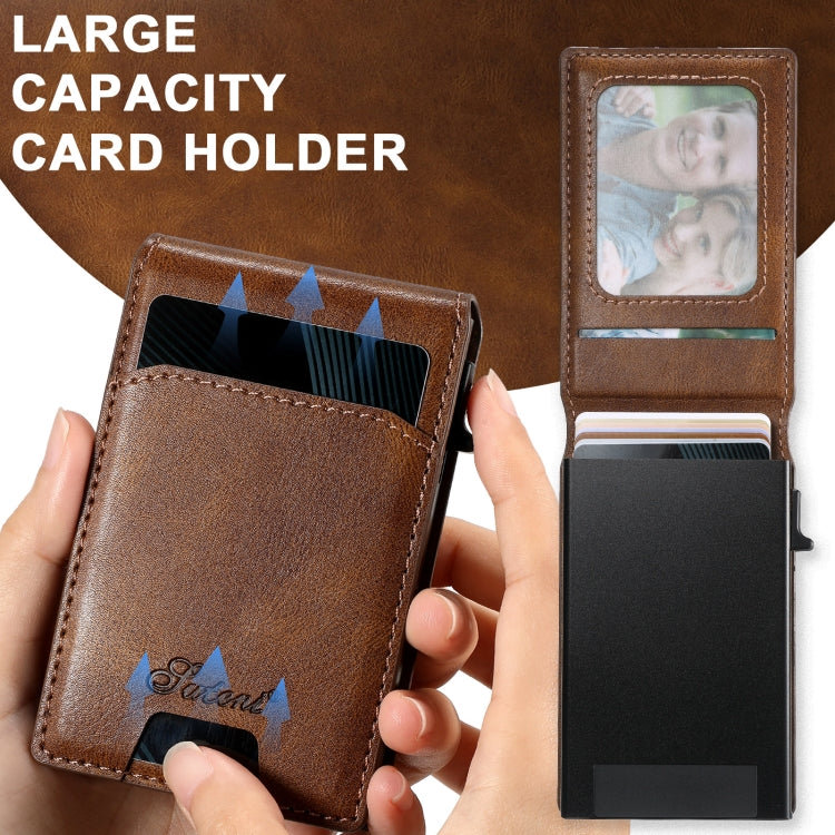 For Samsung Galaxy S22 Ultra 5G Suteni H19 Oil Wax 2-in-1 MagSafe Removable Card Box Back Phone Case(Brown)