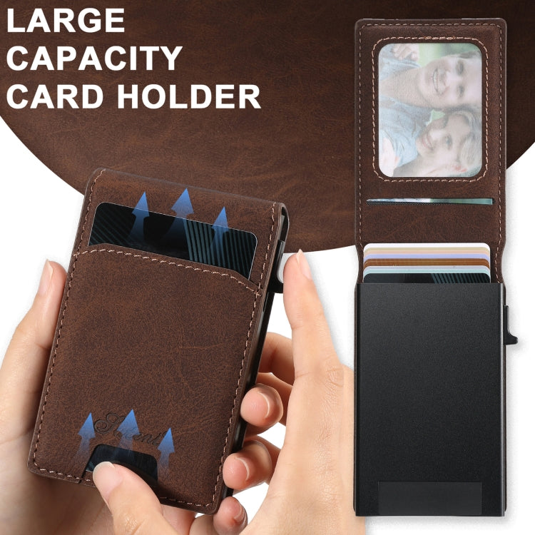 For Samsung Galaxy S22 Ultra 5G Suteni H19 Litchi Texture 2-in-1 MagSafe Removable Card Case Back Phone Case(Brown)