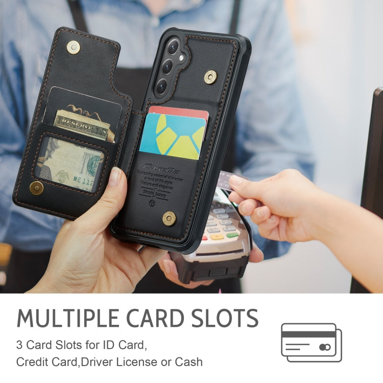 For Samsung Galaxy S25+ 5G CaseMe C22 Card Slots Holder RFID Anti-theft Phone Case(Black)