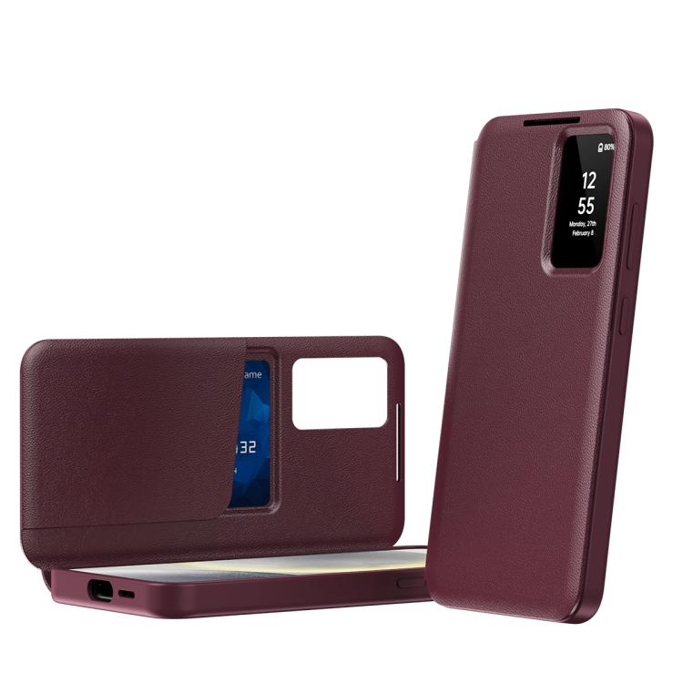 Smart View Window Leather Phone Case with Card Slot, For Samsung Galaxy S25 FE 5G, For Samsung Galaxy A17, For Samsung Galaxy Z Fold7 5G, For Samsung Galaxy S25 Edge 5G