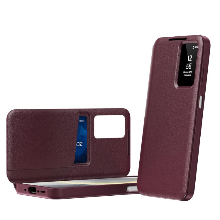 Smart View Window Leather Phone Case with Card Slot, For Samsung Galaxy S25 FE 5G, For Samsung Galaxy A17, For Samsung Galaxy Z Fold7 5G, For Samsung Galaxy S25 Edge 5G