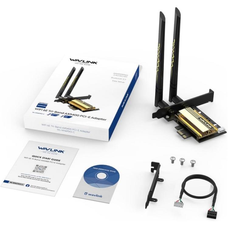 WAVLINK WN675X3-C WiFi 6E Pcie WiFi Network Card Adapter Triple Band AX210 AX5400, WN675X3-C