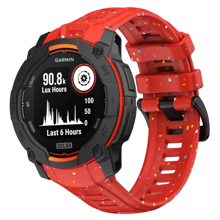Eco-Friendly Granular Colorful Dots Silicone Watch Band, For Garmin Instinct 3 AMOLED / Solar 50mm, For Garmin Instinct 3 AMOLED / Solar 45mm