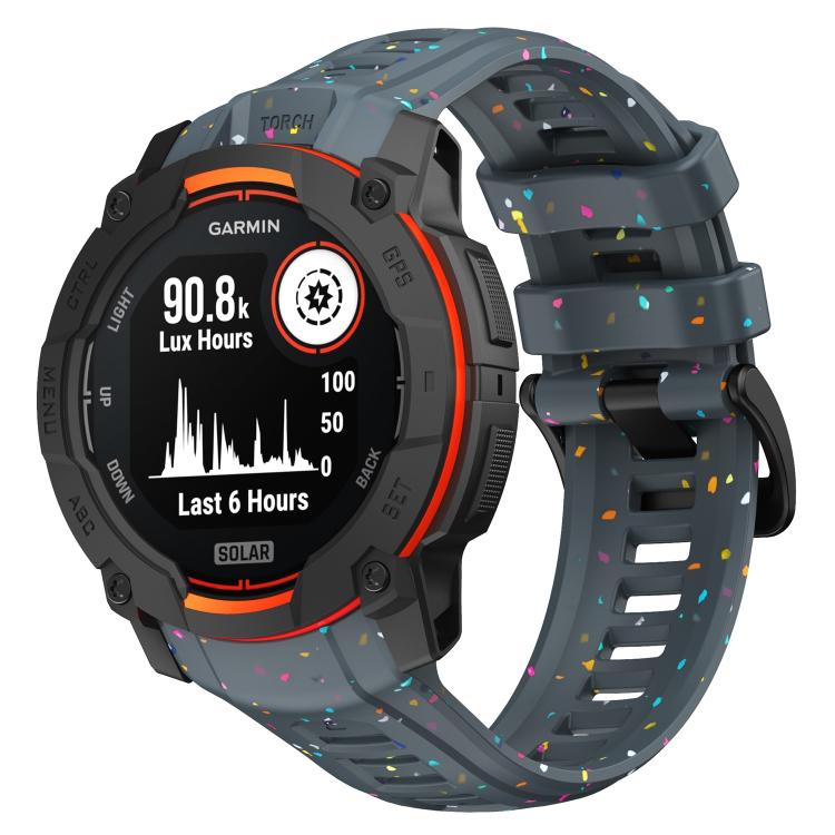 Eco-Friendly Granular Colorful Dots Silicone Watch Band, For Garmin Instinct 3 AMOLED / Solar 50mm, For Garmin Instinct 3 AMOLED / Solar 45mm