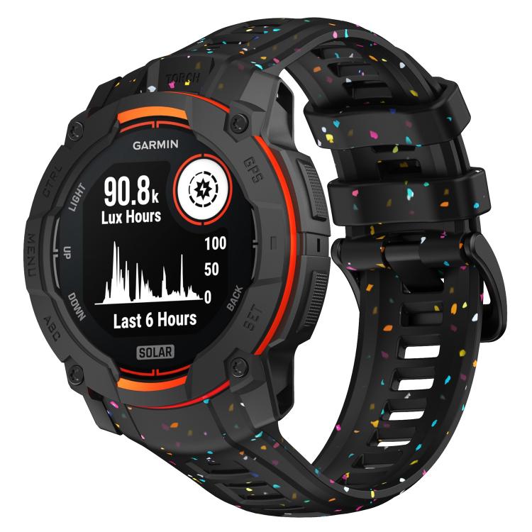 Eco-Friendly Granular Colorful Dots Silicone Watch Band, For Garmin Instinct 3 AMOLED / Solar 50mm, For Garmin Instinct 3 AMOLED / Solar 45mm