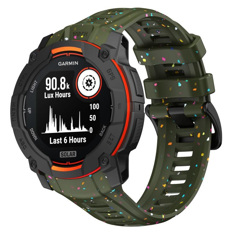 Eco-Friendly Granular Colorful Dots Silicone Watch Band, For Garmin Instinct 3 AMOLED / Solar 50mm, For Garmin Instinct 3 AMOLED / Solar 45mm