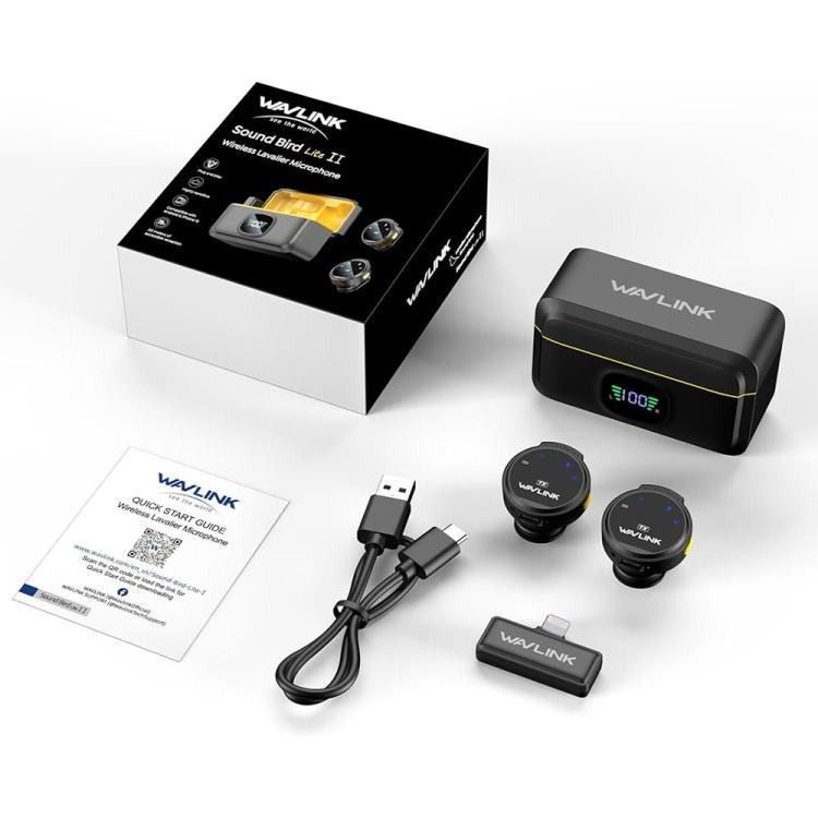 WAVLINK 608C Magnetic Lavalier Wireless Dual Microphone with 8 Pin RX Receiver, 608C
