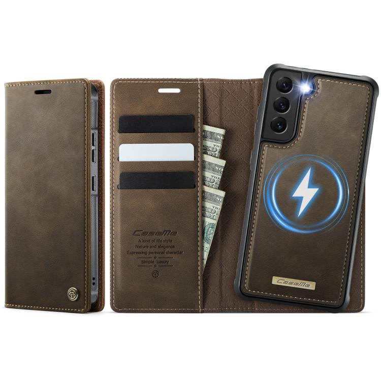 CaseMe C49 Magnetic RFID Blocking Detachable Wallet Leather Phone Case, For Samsung Galaxy S22 Ultra 5G, For Samsung Galaxy S22+ 5G, For Samsung Galaxy S22 5G, For Samsung Galaxy S21 FE 5G