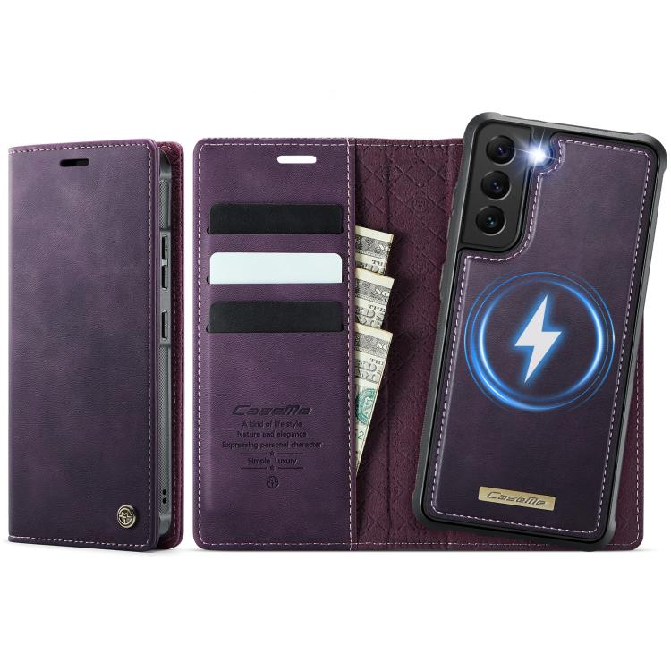 CaseMe C49 Magnetic RFID Blocking Detachable Wallet Leather Phone Case, For Samsung Galaxy S22 Ultra 5G, For Samsung Galaxy S22+ 5G, For Samsung Galaxy S22 5G, For Samsung Galaxy S21 FE 5G