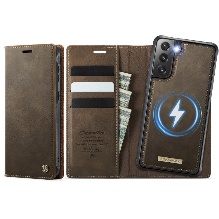 CaseMe C49 Magnetic RFID Blocking Detachable Wallet Leather Phone Case, For Samsung Galaxy S22 Ultra 5G, For Samsung Galaxy S22+ 5G, For Samsung Galaxy S22 5G, For Samsung Galaxy S21 FE 5G