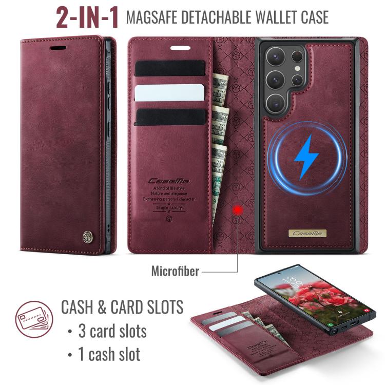 CaseMe C49 Magnetic RFID Blocking Detachable Wallet Leather Phone Case, For Samsung Galaxy S22 Ultra 5G, For Samsung Galaxy S22+ 5G, For Samsung Galaxy S22 5G, For Samsung Galaxy S21 FE 5G