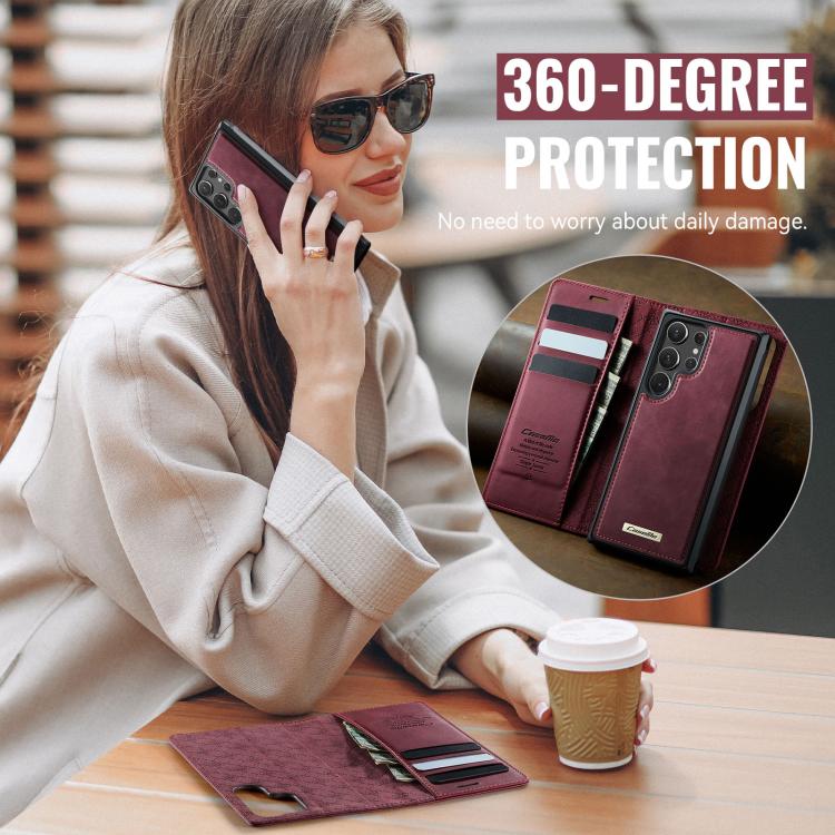 CaseMe C49 Magnetic RFID Blocking Detachable Wallet Leather Phone Case, For Samsung Galaxy S22 Ultra 5G, For Samsung Galaxy S22+ 5G, For Samsung Galaxy S22 5G, For Samsung Galaxy S21 FE 5G