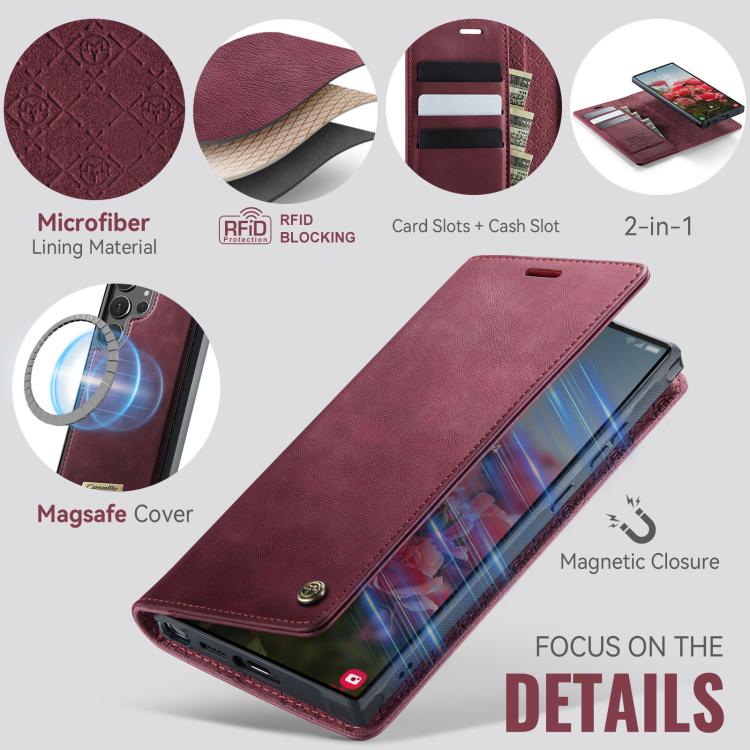 CaseMe C49 Magnetic RFID Blocking Detachable Wallet Leather Phone Case, For Samsung Galaxy S22 Ultra 5G, For Samsung Galaxy S22+ 5G, For Samsung Galaxy S22 5G, For Samsung Galaxy S21 FE 5G