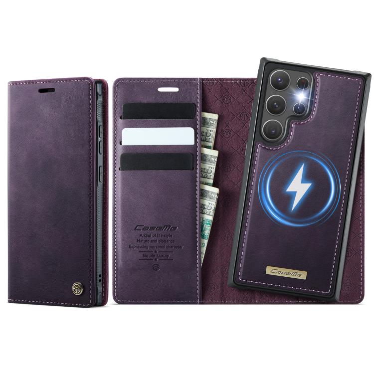 CaseMe C49 Magnetic RFID Blocking Detachable Wallet Leather Phone Case, For Samsung Galaxy S22 Ultra 5G, For Samsung Galaxy S22+ 5G, For Samsung Galaxy S22 5G, For Samsung Galaxy S21 FE 5G