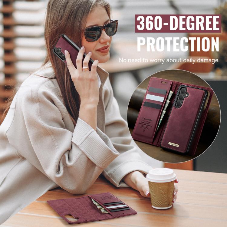 CaseMe C49 Magnetic RFID Blocking Detachable Wallet Leather Phone Case, For Samsung Galaxy S24+ / S25+, For Samsung Galaxy A14 5G / M44, For Samsung Galaxy A55 / A35 5G, For Samsung Galaxy A13 / A04s