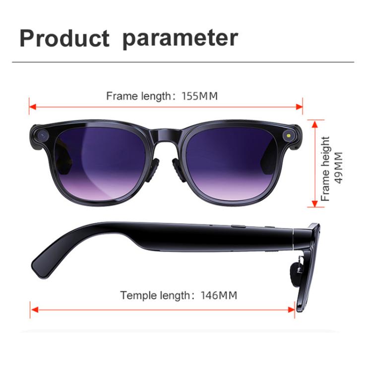 A2 Smart AI Camera Glasses with 8MP HD Camera, AI Translation & Bluetooth Calling