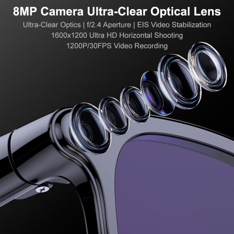A2 Smart AI Camera Glasses with 8MP HD Camera, AI Translation & Bluetooth Calling