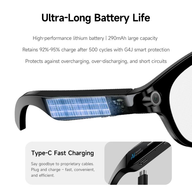 M89-S 8MP AI Smart Glasses with Bluetooth Calling & Voice Assistant