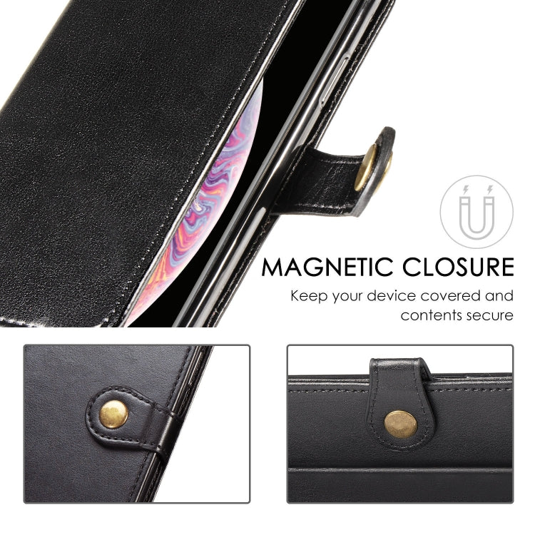 Retro Solid Color Leather Buckle Mobile Phone Protection Leather Case with Photo Frame & Card Slot & Wallet & Bracket Function for Galaxy A10, For Galaxy A10